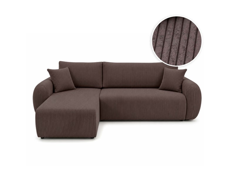  Alya - canapé d'angle convertible et réversible 3 places en velours côtelé  - Conforama A
