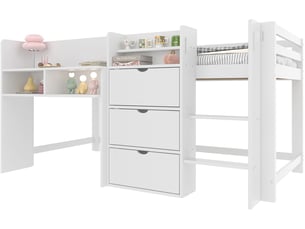 Lit surélevé 90x200 cm <strong>MODENUIT </strong>  <strong></strong> coloris blanc