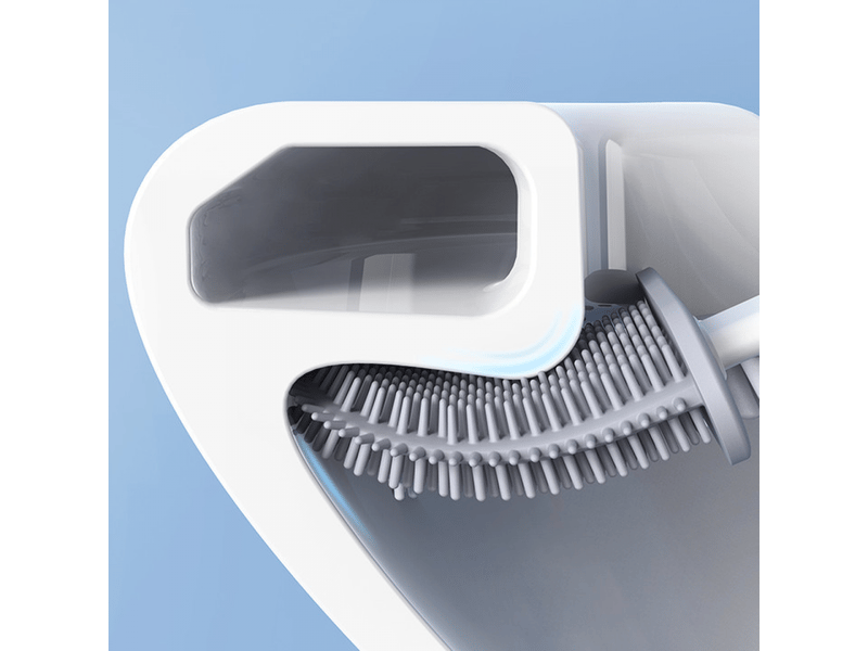  Brosse wc anti-fuite avec base en silicone, tête plate, poils souples et flexibles, avec support à séchage rapide (rose)  - Conforama C