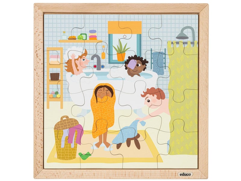  Educo routine quotidienne - prendre un bain  16 pièces de puzzle 8719924062651 - Conforama B