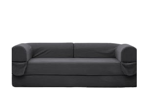 Canapé droit compressé convertible BIQZUYA 2 places Tissu gris
