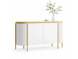 Buffet 4 porte(s) 0 tiroir(s) <strong>WISHDOR</strong> <strong></strong> - 140 cm coloris blanc