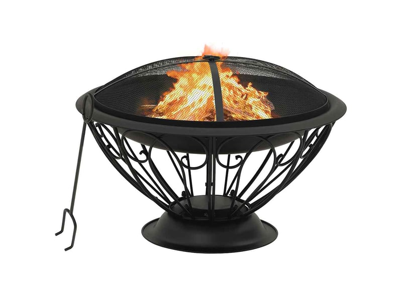  Brasero exterieur, foyer camping avec tisonnier 75 cm xxl acier  - Conforama B