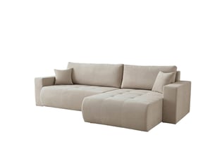 Canapé d'angle universel pour salon kora - tissu wind, beige