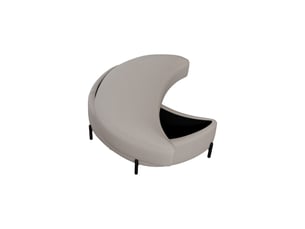 Banc coffre de rangement demi-lune avec plateau beige 86 x 47.5 x 43 cm