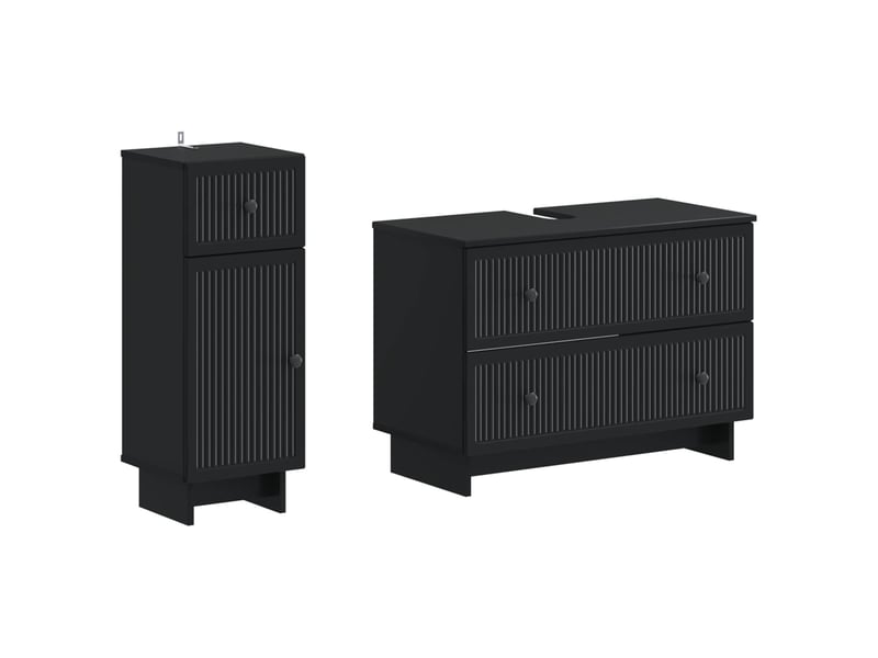  Ensemble de 2 meubles de salle de bain ede noir cf63148  - Conforama A