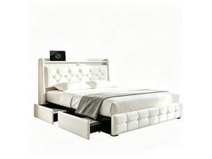 Lit 2 places 140x200 cm   EBD859F-WH coloris blanc