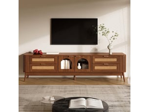 Meuble tv coloris bois foncé 180 cm