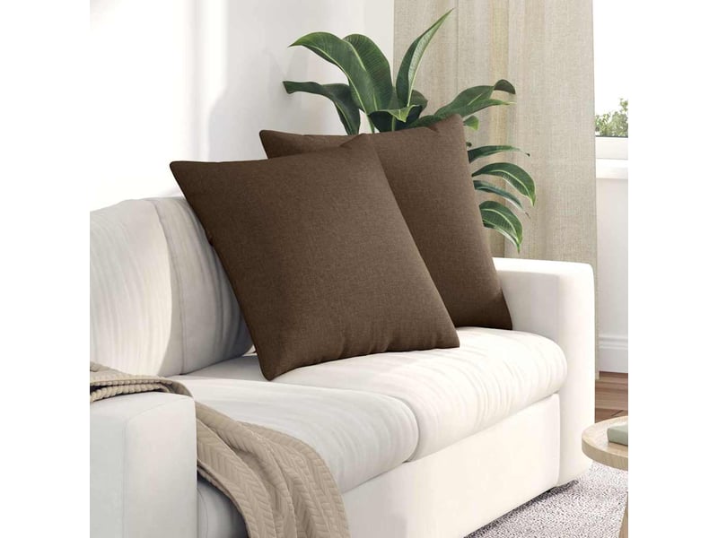  Lot de 2 coussins de canapé, coussins décoratifs tissu marron 80 x 80 cm cf58905  - Conforama B