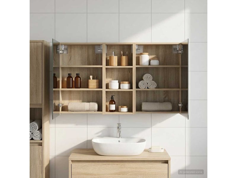 Ensemble de meubles de salle de bain 3 pcs 130x14.5x70 cm shl1132 - Conforama D