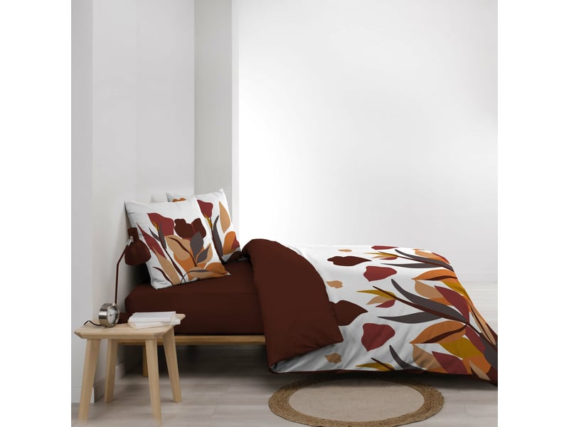  Parure de lit 240 x 220 cm 100% coton 57 fils paloma + drap housse 140 x 190 cm caramel  - Conforama D