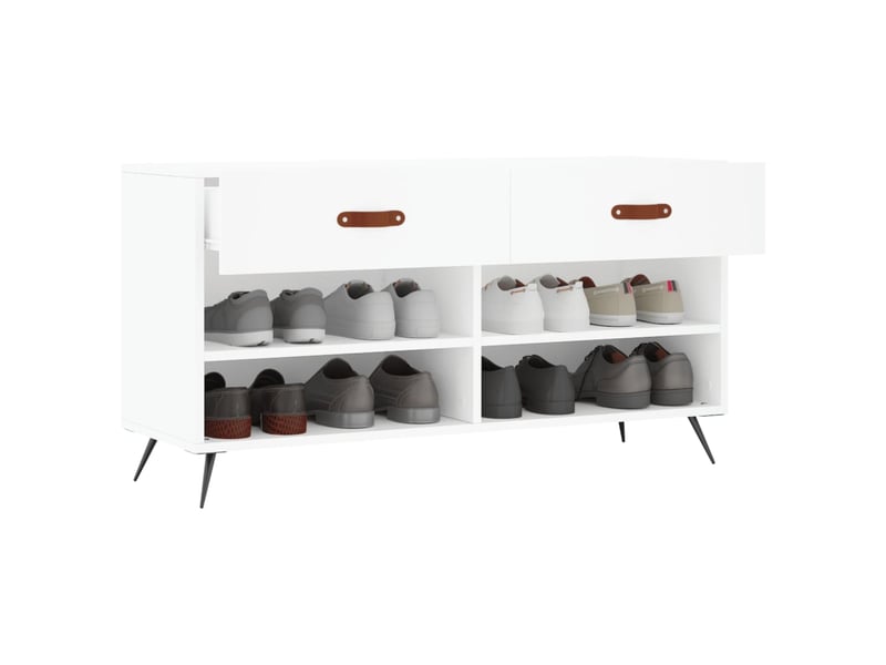  Banc à chaussures, meuble à chaussures blanc 102x35x55 cm bois d'ingénierie shl3158  - Conforama D