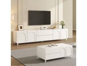 Meuble tv coloris blanc 180 cm <strong></strong> <strong></strong>