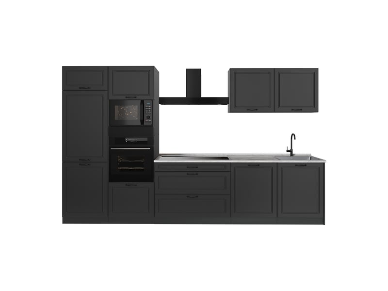  Vicco cuisine, anthracite campagneanthracite, 340cm plan de travail marbre  - Conforama A