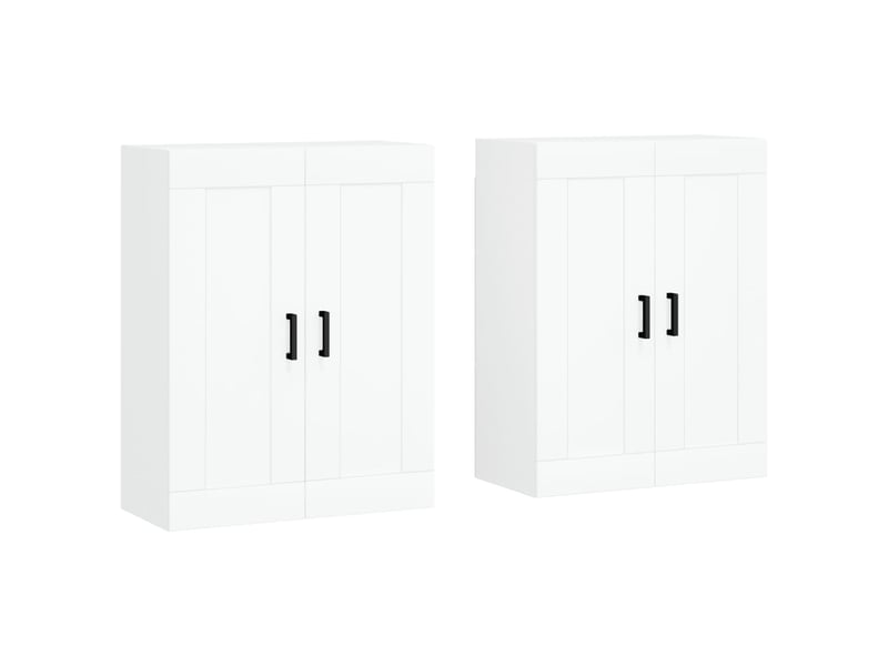  Lot de 2 armoires murales pratiques rangement 69,5 x 34 x 90 cm en bois d'ingénierie blanc 02_0055475  - Conforama A