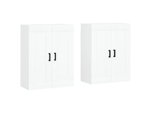 Lot de 2 armoires murales pratiques rangement 69,5 x 34 x 90 cm en bois d'ingénierie blanc 02_0055475