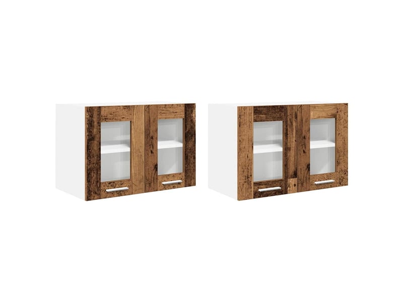 Meuble de rangement cuisine, armoire suspendue 2 pcs bois ancien bois d'ingénierie shl1376 - Conforama A