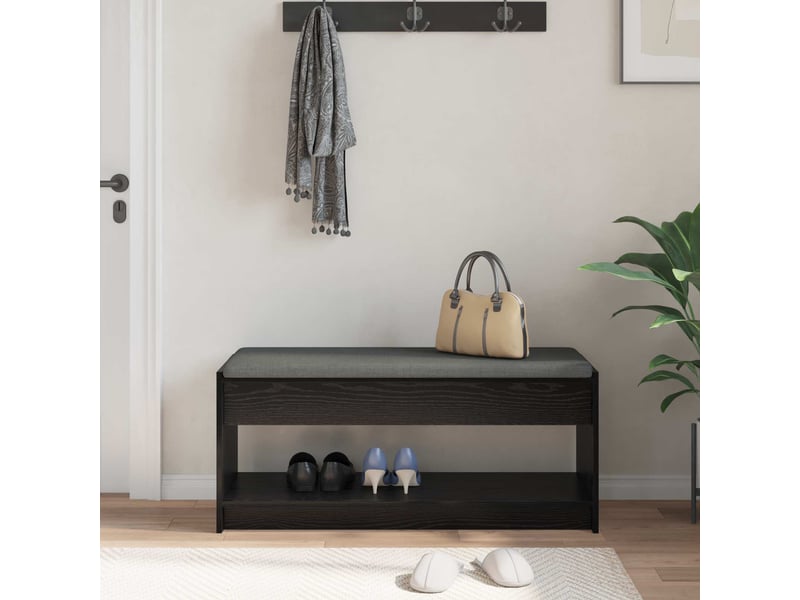 Banc d'entrée, banc interieur chêne noir 103x38x45 cm  - Conforama D
