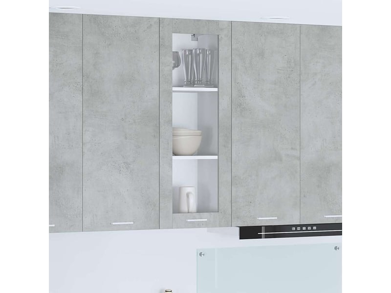  Meuble de rangement cuisine, armoire suspendue gris béton 40x31x100cm bois d'ingénierie  - Conforama B
