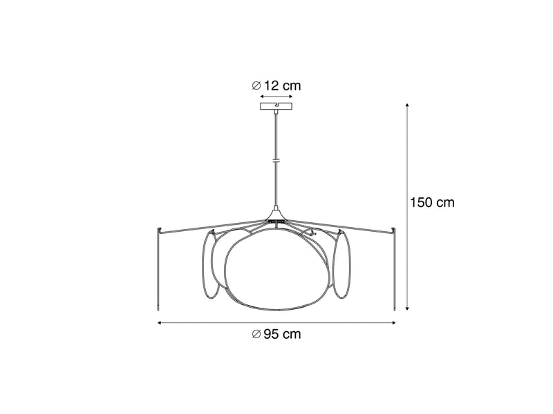  Japandi hanglamp beige 95cm - organica  - Conforama C