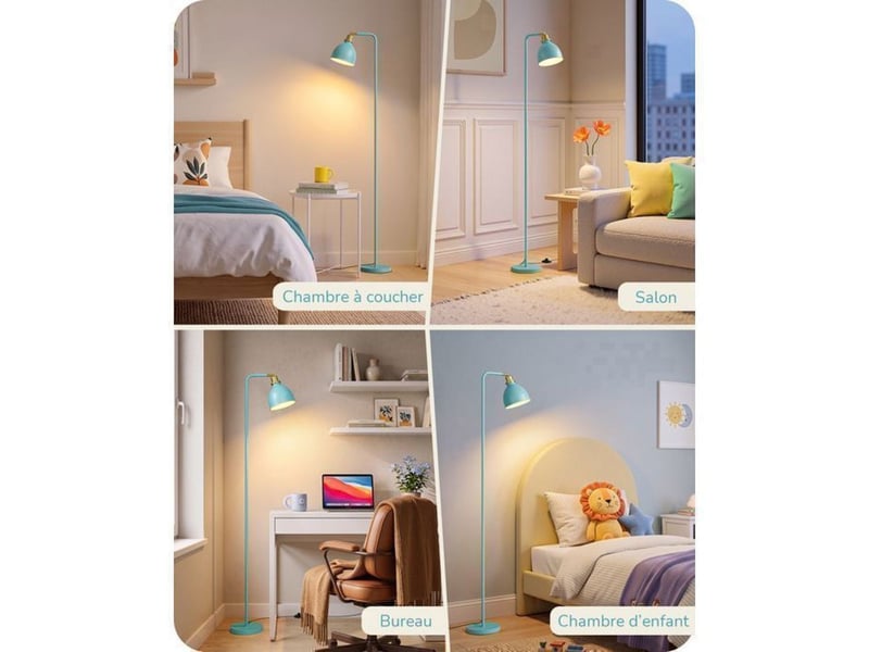  Lampe sur pied industrielle 155 cm bleu clair tete orientable 350° 2700k e27 370618_AADDE38316_6_DROPFR - Conforama C