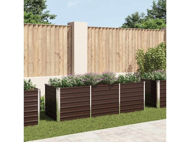Jardinière - lit surélevé de jardin marron 240x80x77 cm acier galvanisé - Conforama B