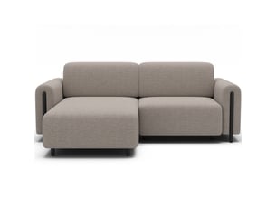 Canapé d'angle convertible arvessa beige sable – angle gauche avec coffre