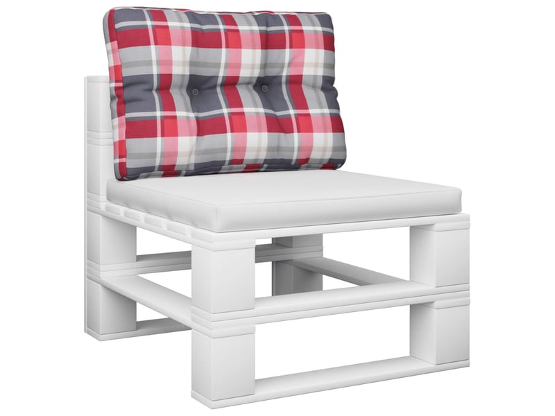  Coussin de palette, coussin de chaise, coussin de canapé motif à carreaux rouge 60x40x12 cm tissu cf55377  - Conforama C