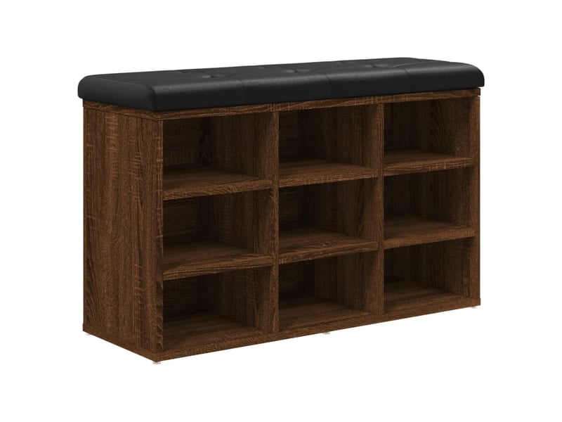  Banc à chaussures, banc de rangement chêne marron 82x32x50 cm bois d'ingénierie  - Conforama A