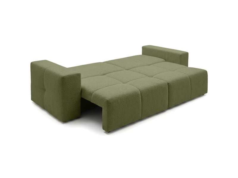 Celine - canapé droit 3 places convertible en bouclette  - Conforama C