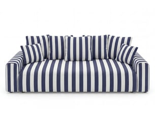 Canapé droit convertible CASANOVA 3 places Tissu bleu