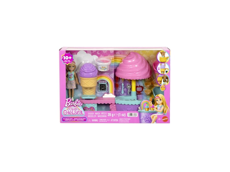  Jeu barbie chelsea boutique glace avec 1 poupée et pâte à modeler sensorielle, accessoires et toppings MAT194735378081 - Conforama E
