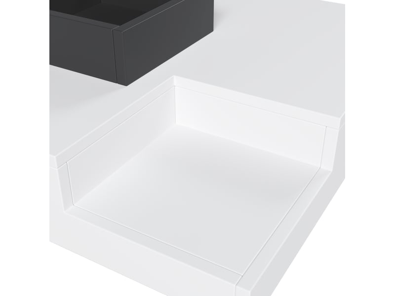  Table basse carrée avec 1 boîte de rangement amovible et led, style moderne, pour salon, 72 × 72 × 30 cm  - Conforama E