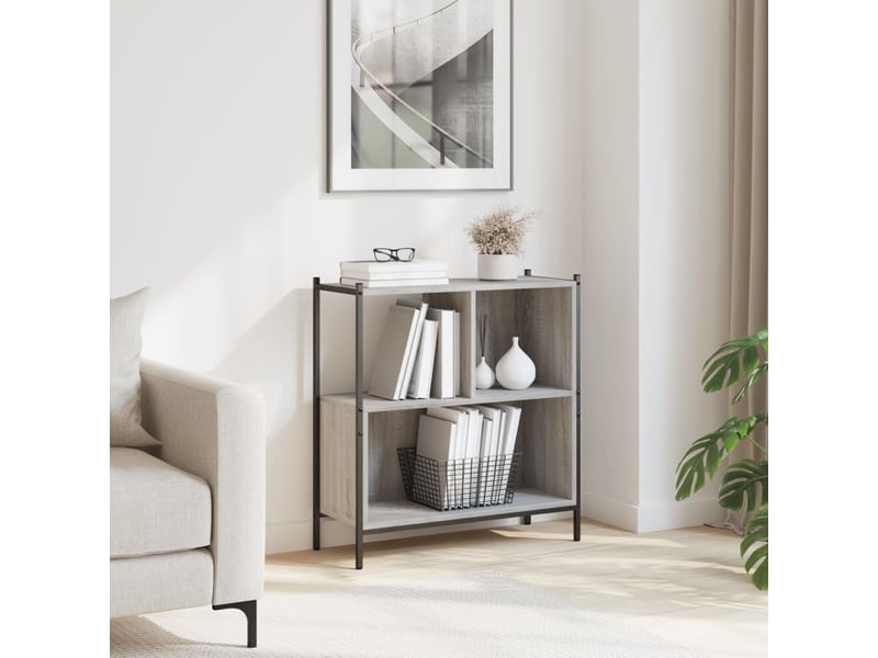  Bibliothèque, meuble de rangement salon sonoma gris 72x28x77,5 cm bois d'ingénierie  - Conforama C