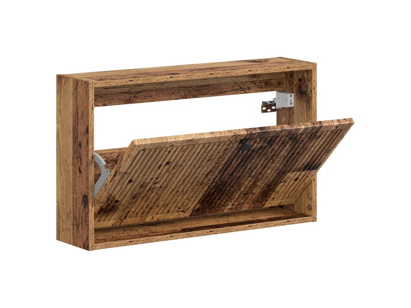  Meuble à chaussures mural, armoire à chaussures ede 71x17x43 cm bois ancien  - Conforama C