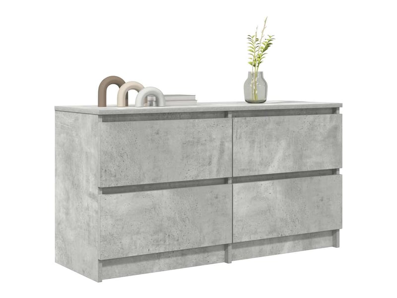  Meuble tv - banc tv - meuble de rangement gris béton 100x35x54 cm bois d'ingénierie  - Conforama D