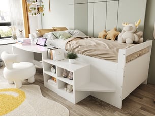 Lit simple 90x200 cm BGSRYAO coloris blanc