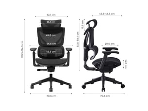 Chaise de bureau <strong>VIVRYN</strong> <strong></strong> avec assise réglable en hauteur
