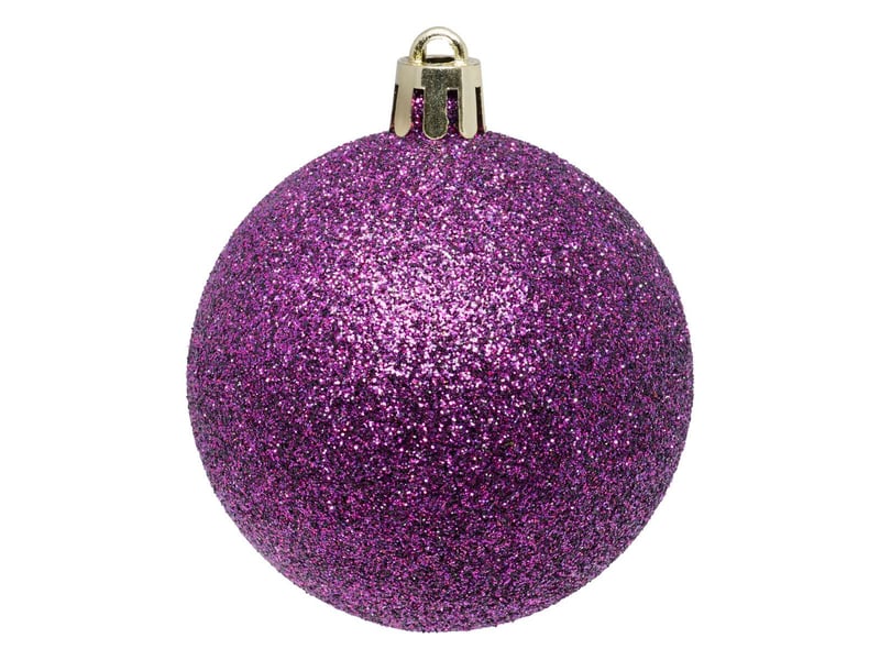  Lot de 18 boules de noël maison des couleurs 3cm violet  - Conforama D