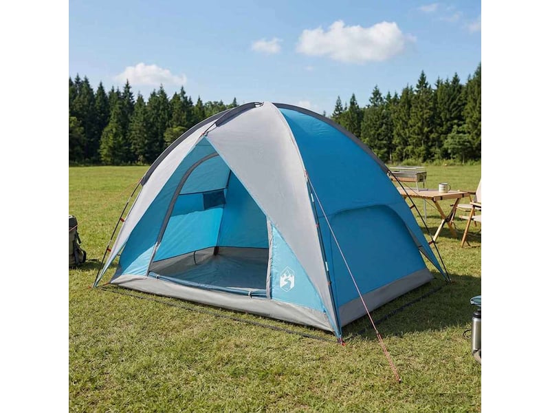  Tente de camping avec un abri imperméable 4 personne bleu shl70855  - Conforama B