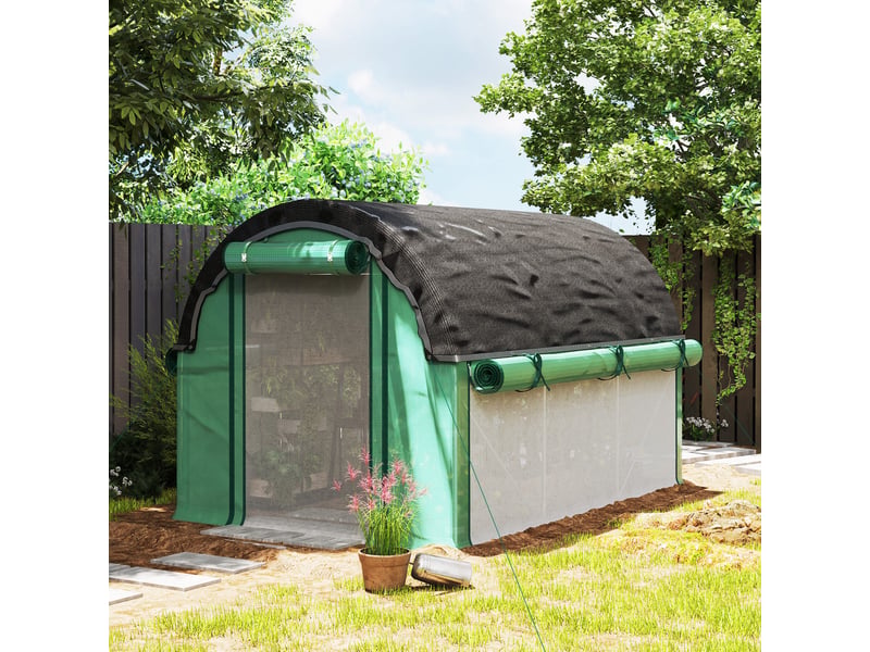  Serre de jardin - dimensions - film résistant aux uv - 6 fenêtres avec filet anti-insectes 300x200x198cm - Conforama B