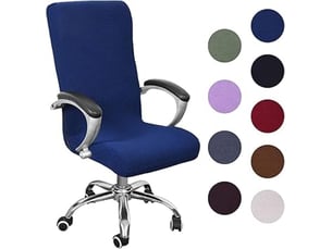 Housse de chaise de bureau universelle en microfibre élastique lavable avec accoudoirs élastiques pour des chaises de direction confortables, multicolore