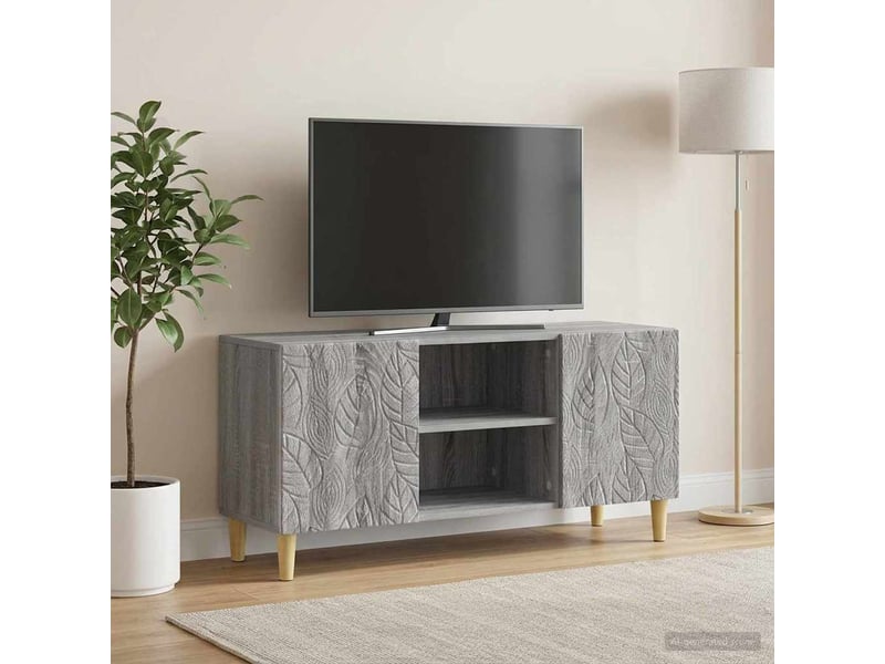  Meuble tv - banc tv - meuble de rangement 102 x 34,5 x 50 cm sonoma gris bois d'ingénierie  - Conforama B
