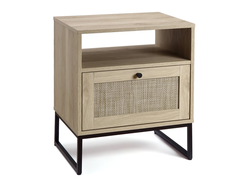  Table basse bohème en rotin – design moderne avec tiroir de rangement – pieds en métal robustes – pour salon ou chambre PHO_0ZS5IGXP - Conforama A