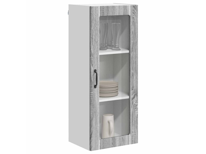 Meuble mural de cuisine, cabinet en verre mural sonoma gris 40x31x100cm - Conforama C
