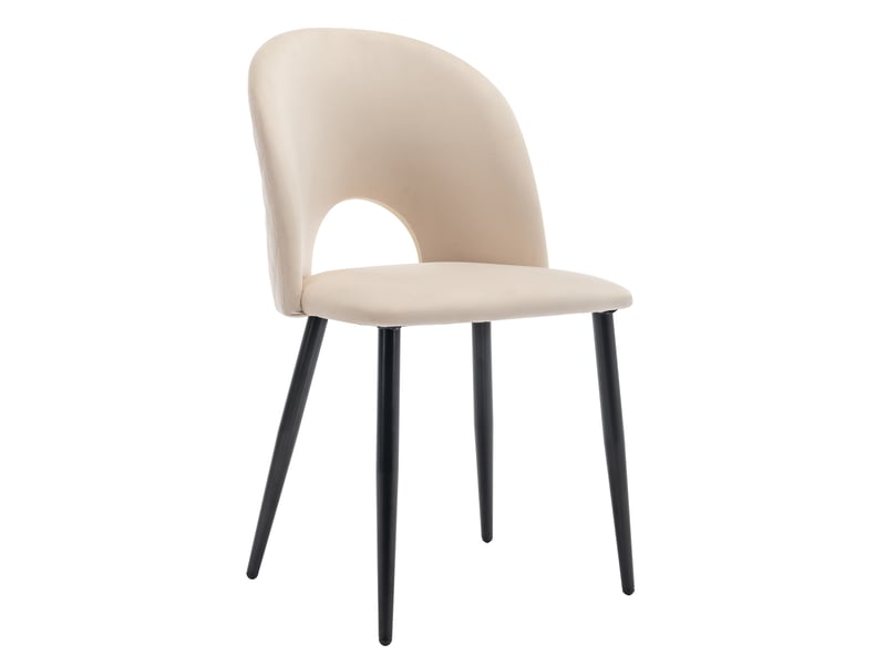  Lot de 6 chaises de salle à manger,47x44x84 cm,avec pieds réglables,velours,beige  - Conforama A