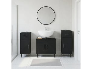 Ensemble de meuble de salle de bain 3 pièces haarlem noir cf63459