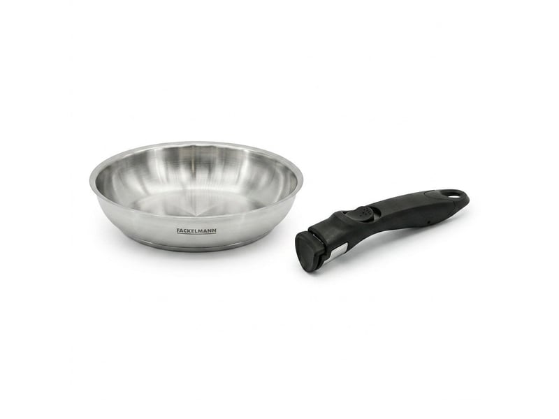 Poêle de cuisson 20 cm en inox et manche amovible fackelmann inogrip avec accessoires 9104750B88 - Conforama A