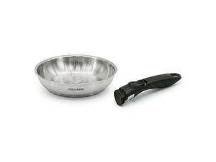 Poêle de cuisson 20 cm en inox et manche amovible fackelmann inogrip avec accessoires