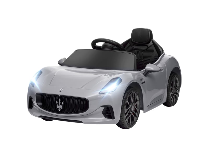  Voiture électrique 12 v pour enfants, jouet à chevaucher avec lumières led, musique et klaxon, pour enfants de 3 à 5 ans, grise  - Conforama B